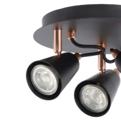 Emma 3 Lamp Spotlight Plate - Black & Copper -None || EGLO || Energizer Sales 12882237 9534843519392153