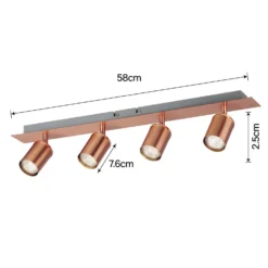 Rose 4 Lamp Spotlight Bar - Rose Gold 10 Rose 4 Lamp Spotlight Bar - Rose Gold -None || EGLO || Energizer Sales 12882239 1134843521248592