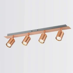 Rose 4 Lamp Spotlight Bar - Rose Gold 8 Rose 4 Lamp Spotlight Bar - Rose Gold -None || EGLO || Energizer Sales 12882239 1704843521204933