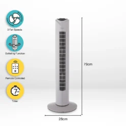 Arlec 31 Inch Tower Fan With Remote - Grey 7 Arlec 31 Inch Tower Fan With Remote - Grey -None || EGLO || Energizer Sales 12882712 5394850302902762