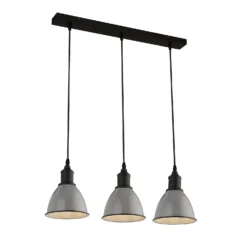 Country Living Farmhouse 3 Light Dome Pendant Fitting - Grey