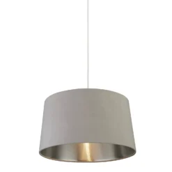 House Beautiful Samet Velvet Drum Shade - Grey - 45cm -None || EGLO || Energizer Sales 12882892 3514861119839793