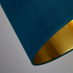 House Beautiful Samet Velvet Drum Shade - Teal - 45cm -None || EGLO || Energizer Sales 12882896 1814861119886728