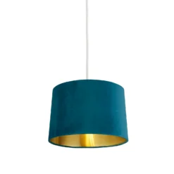House Beautiful Samet Velvet Drum Shade - Teal - 30cm 7 House Beautiful Samet Velvet Drum Shade - Teal - 30cm -None || EGLO || Energizer Sales 12882899 1724861162153176