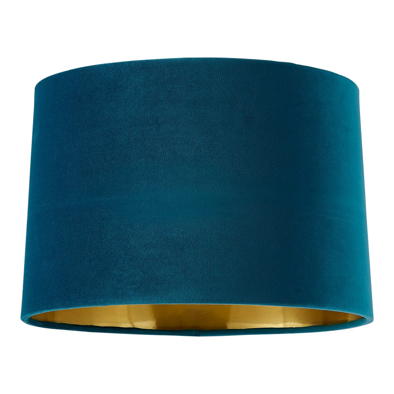 House Beautiful Samet Velvet Drum Shade - Teal - 30cm 1 House Beautiful Samet Velvet Drum Shade - Teal - 30cm