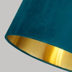 House Beautiful Samet Velvet Drum Shade - Teal - 30cm 9 House Beautiful Samet Velvet Drum Shade - Teal - 30cm -None || EGLO || Energizer Sales 12882899 6634861162216638