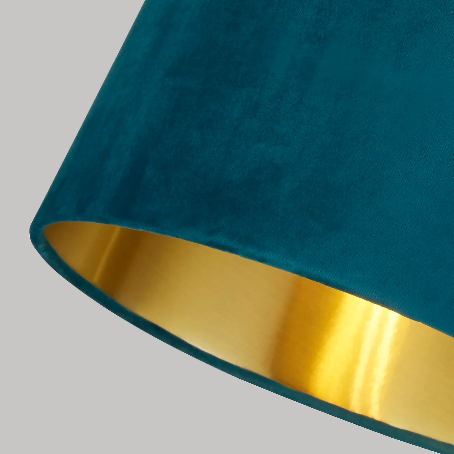 House Beautiful Samet Velvet Drum Shade - Teal - 30cm 5 House Beautiful Samet Velvet Drum Shade - Teal - 30cm - Image 5