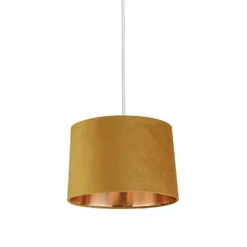 House Beautiful Samet Velvet Drum Shade -Ochre - 30cm -None || EGLO || Energizer Sales 12882902 1794884447680523