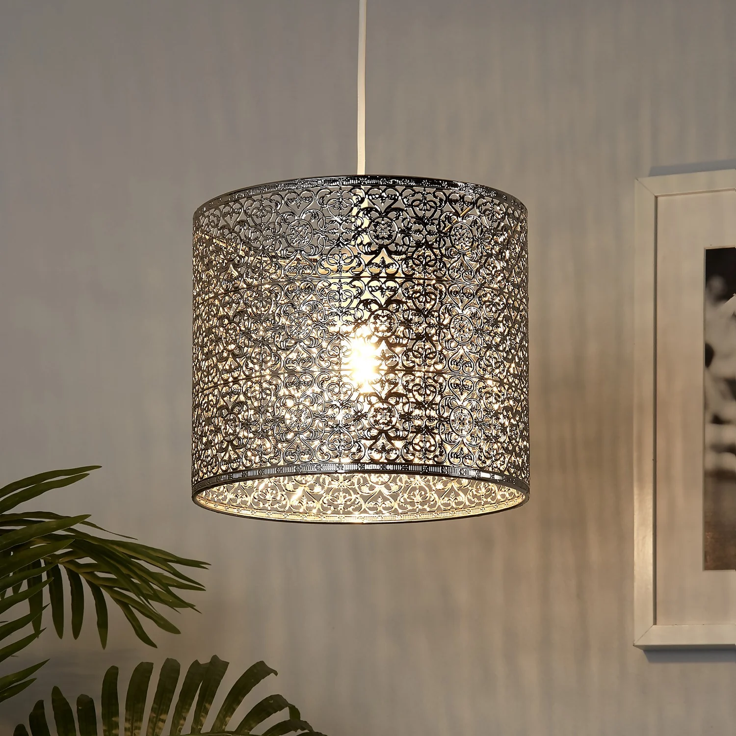 Vanessa Easy Fit Lamp Shade - Chrome 1 Vanessa Easy Fit Lamp Shade - Chrome