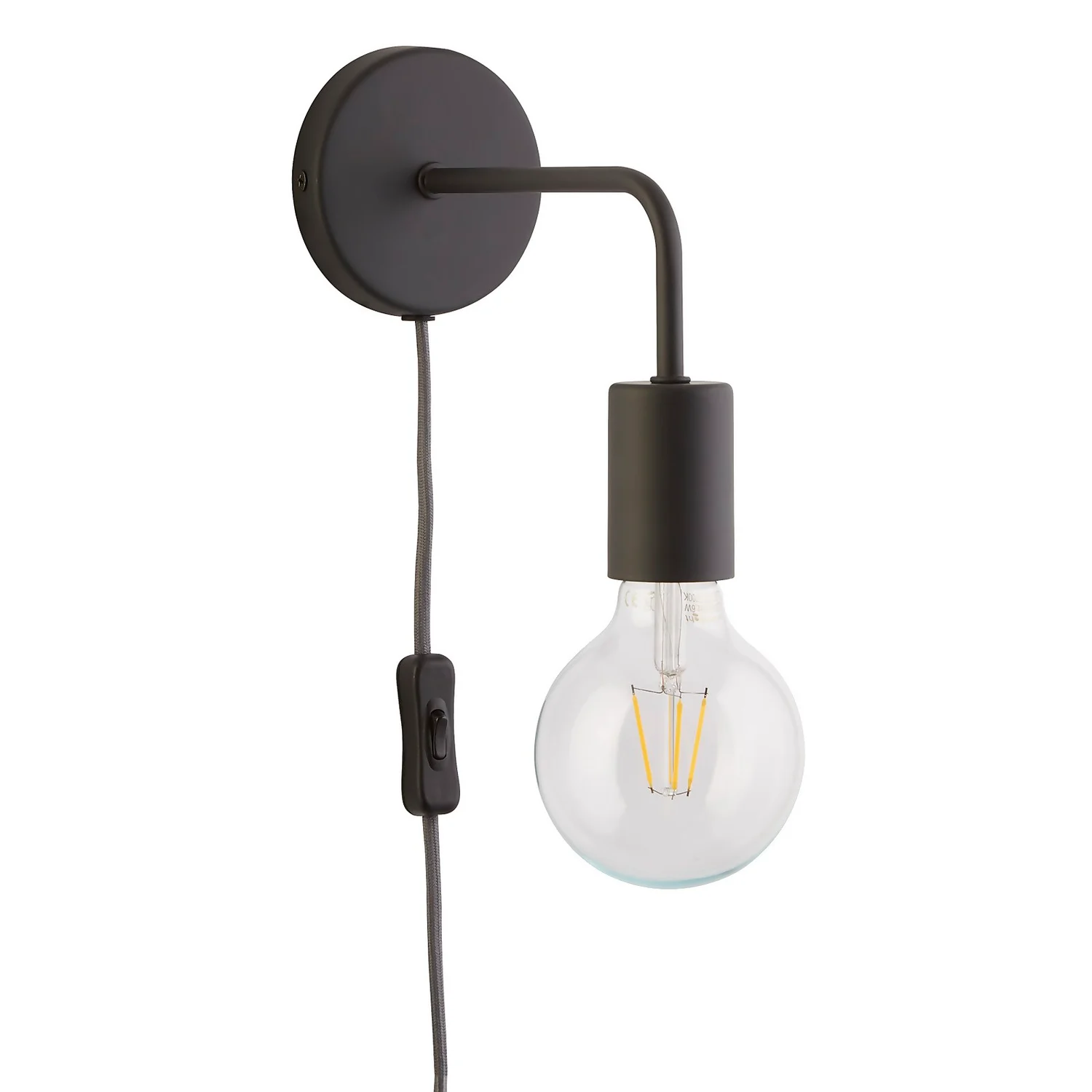 Jay Plug In Wall Light - Charcoal 4 Jay Plug In Wall Light - Charcoal - Image 4
