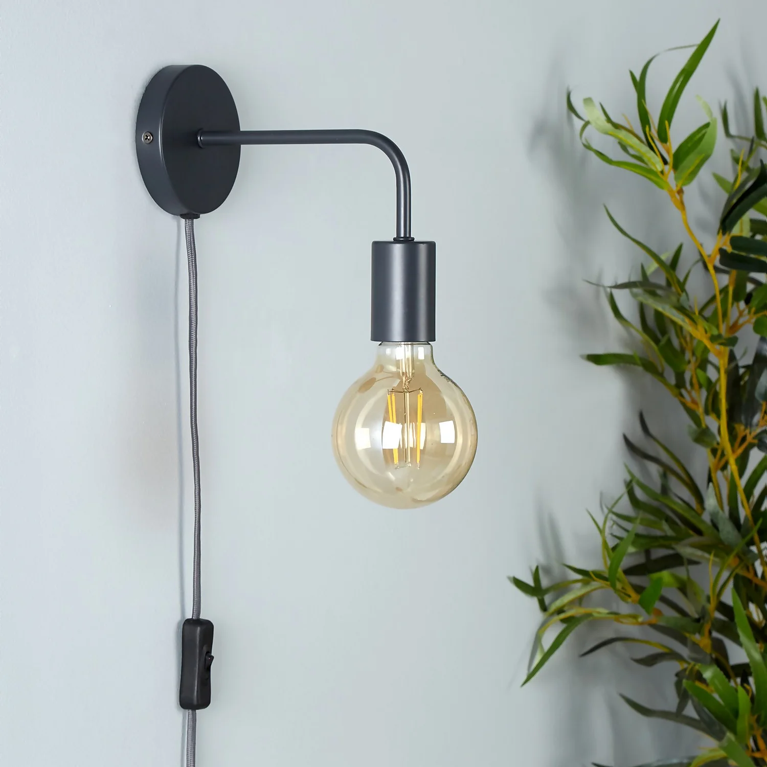 Jay Plug In Wall Light - Charcoal 3 Jay Plug In Wall Light - Charcoal - Image 3