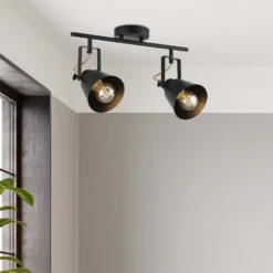 Abigail 2 Lamp Spotlight Bar - Black 7 Abigail 2 Lamp Spotlight Bar - Black -None || EGLO || Energizer Sales 12909851 1394845849312351