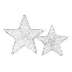 Silver Mesh Star Christmas Lights - Set Of 2 5 Silver Mesh Star Christmas Lights - Set Of 2 -None || EGLO || Energizer Sales 12914477 9914884160382514