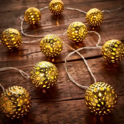 10 Gold Lantern String Christmas Tree Lights - Battery Operated -None || EGLO || Energizer Sales 12939835 1594884307625592