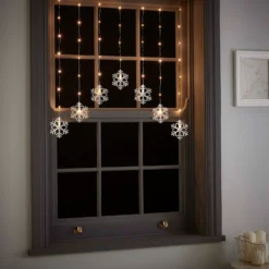 Snowflake LED Pinwire Christmas Window Curtain Light