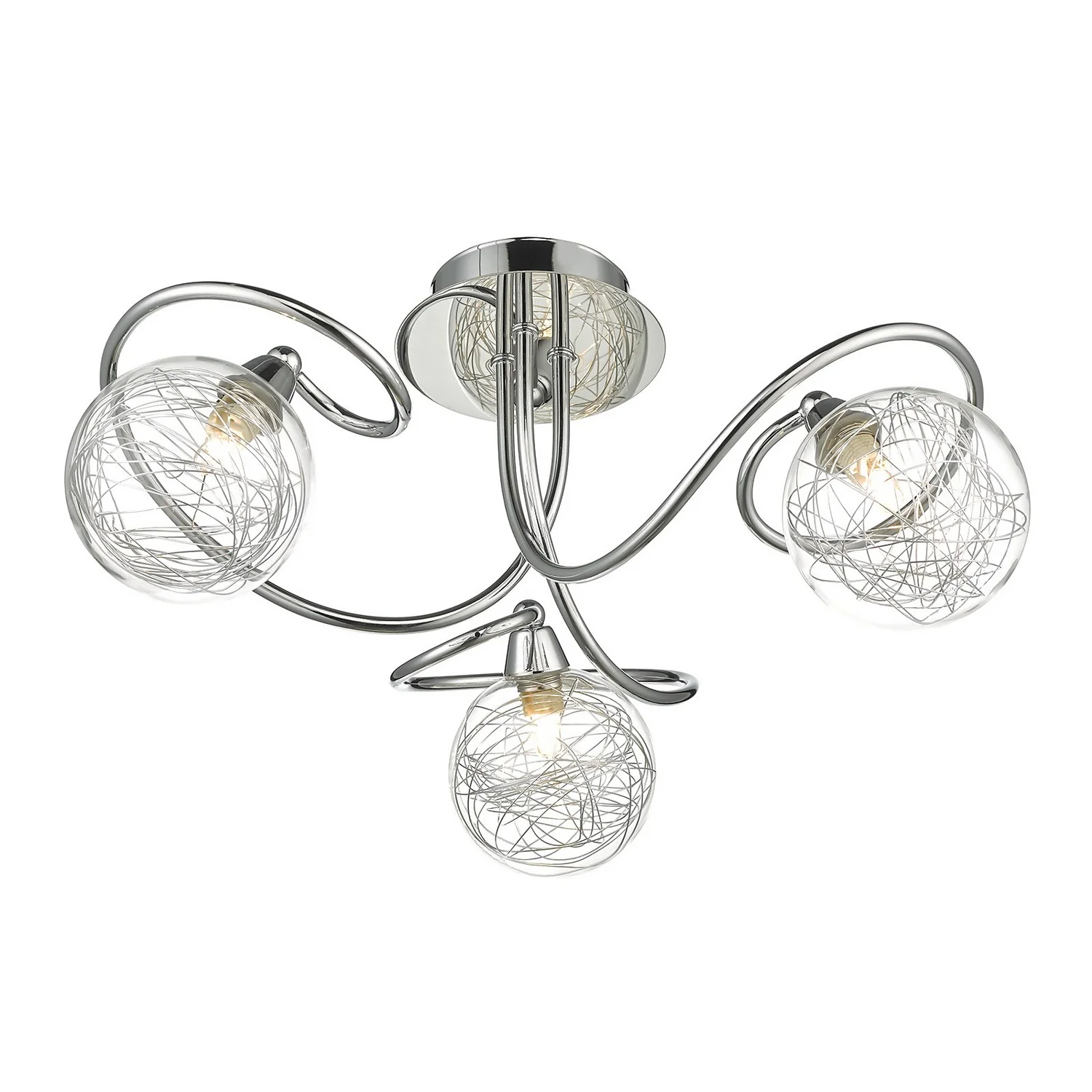 Lola 3 Light Semi Flush Ceiling Light Fitting 1 Lola 3 Light Semi Flush Ceiling Light Fitting