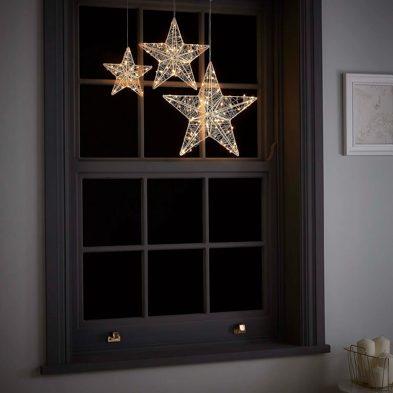 Twinkling Star Wire Christmas Lights - Set Of 3 1 Twinkling Star Wire Christmas Lights - Set Of 3