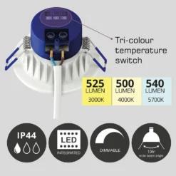 7W Dimmable Tri-Colour Single LED Downlight -None || EGLO || Energizer Sales 13031818 1254860684829632