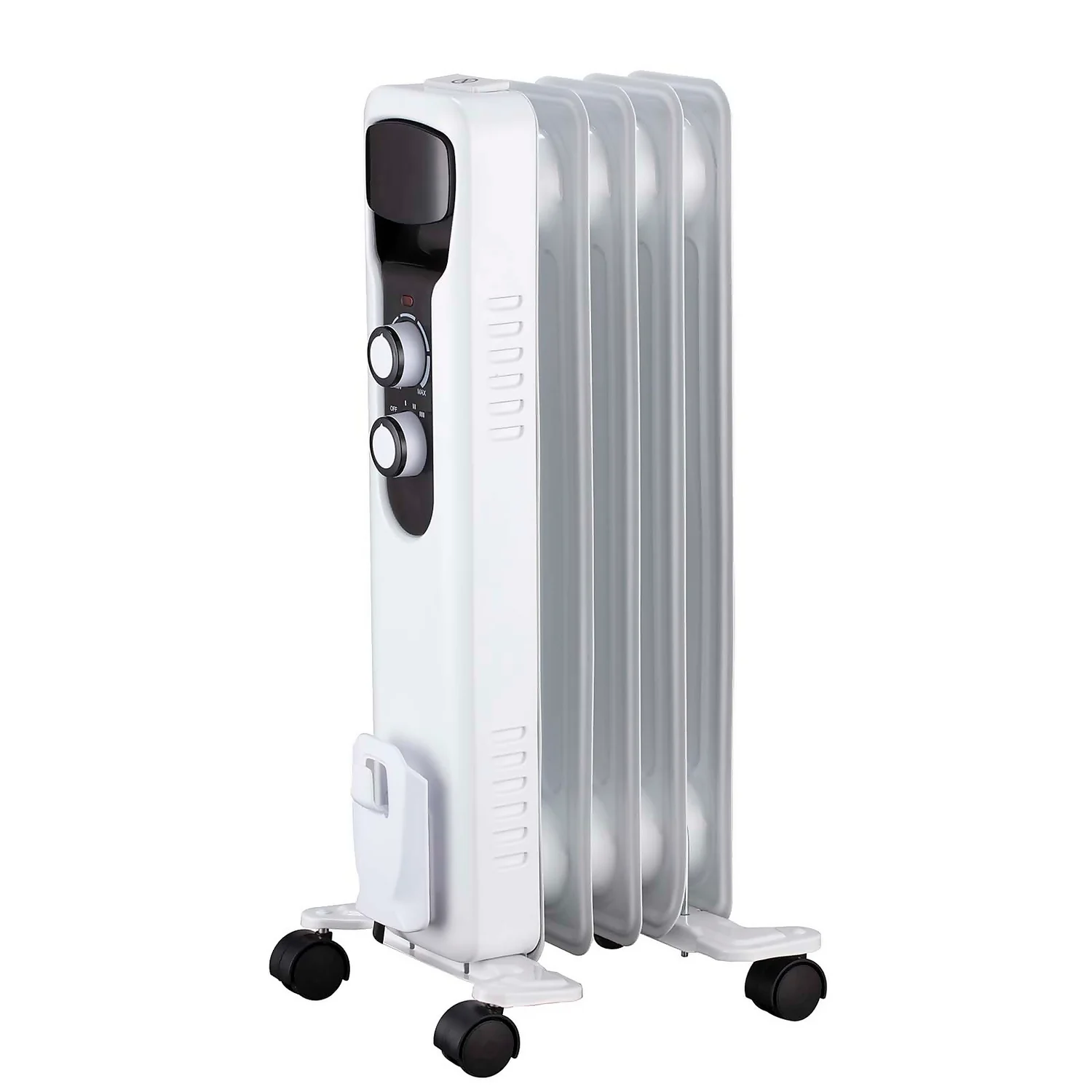 Stylec Oil Filled Radiator With 5 Fin Design In White - 1000W 1 Stylec Oil Filled Radiator With 5 Fin Design In White - 1000W