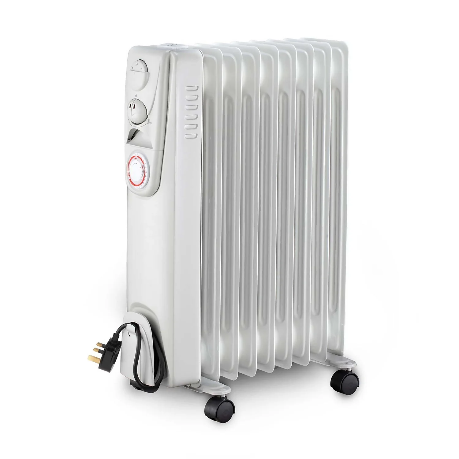 Arlec Electric Oil Filled Heater Free Standing In White - 2000W 1 Arlec Electric Oil Filled Heater Free Standing In White - 2000W