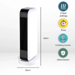 Arlec Electric Tower Heater Ceramic In White & Black - 2000W 7 Arlec Electric Tower Heater Ceramic In White & Black - 2000W -None || EGLO || Energizer Sales 13104426 1404902407602746