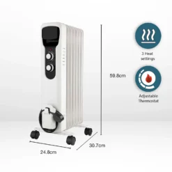 Stylec Oil Filled Radiator With 7 Fin Design In White - 1500W 5 Stylec Oil Filled Radiator With 7 Fin Design In White - 1500W -None || EGLO || Energizer Sales 13104430 3634902368381262