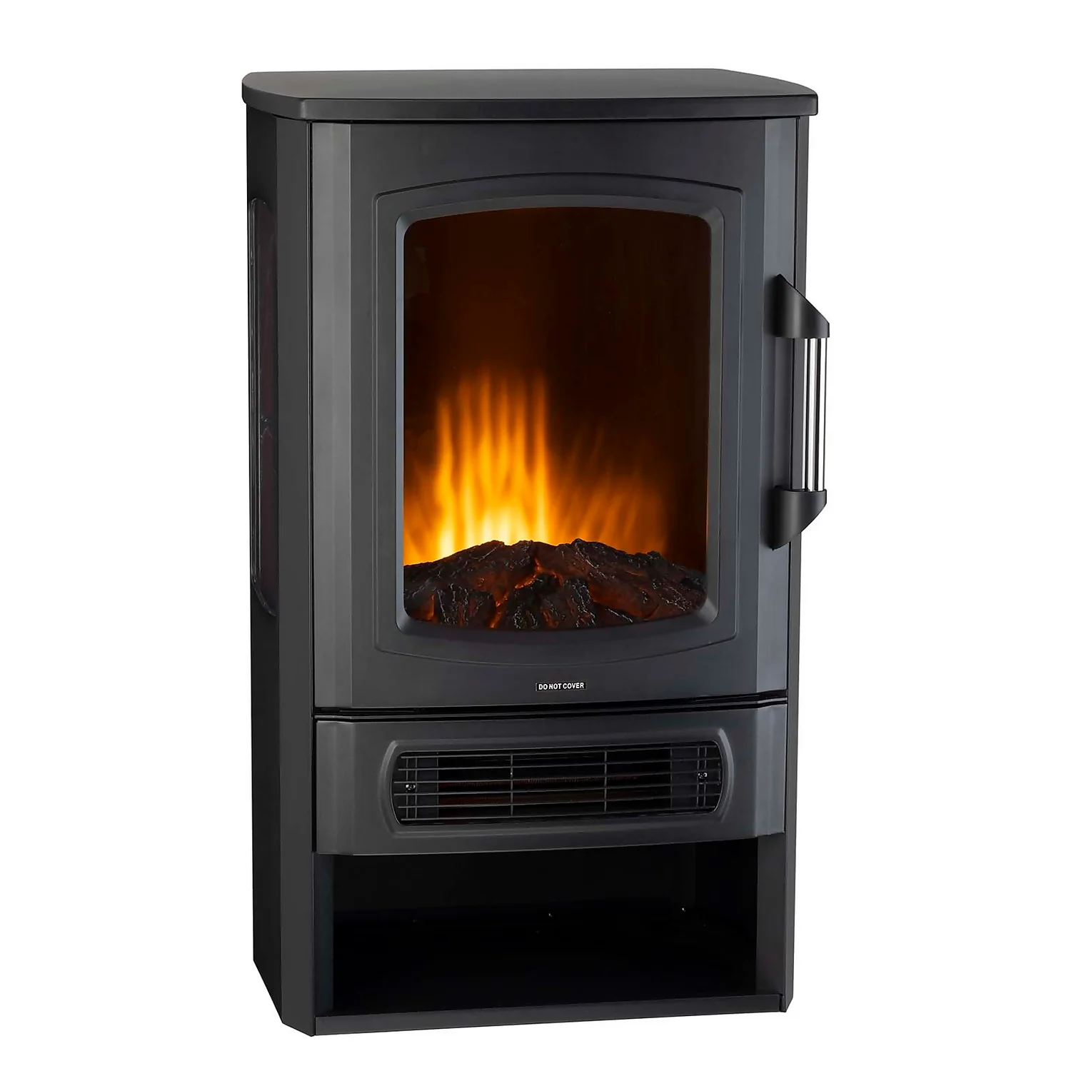 Ironhorse Odell 2kW Electric Stove With Realistic Log Flame Effect Flat To Wall Fitting - Black 2 Ironhorse Odell 2kW Electric Stove With Realistic Log Flame Effect Flat To Wall Fitting - Black - Image 2