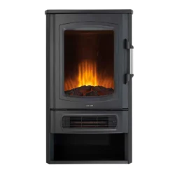 Ironhorse Odell 2kW Electric Stove With Realistic Log Flame Effect Flat To Wall Fitting - Black