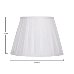 Raye White Pleated Taper Silk Shade - 30cm -None || EGLO || Energizer Sales 13139392 3144900556818629