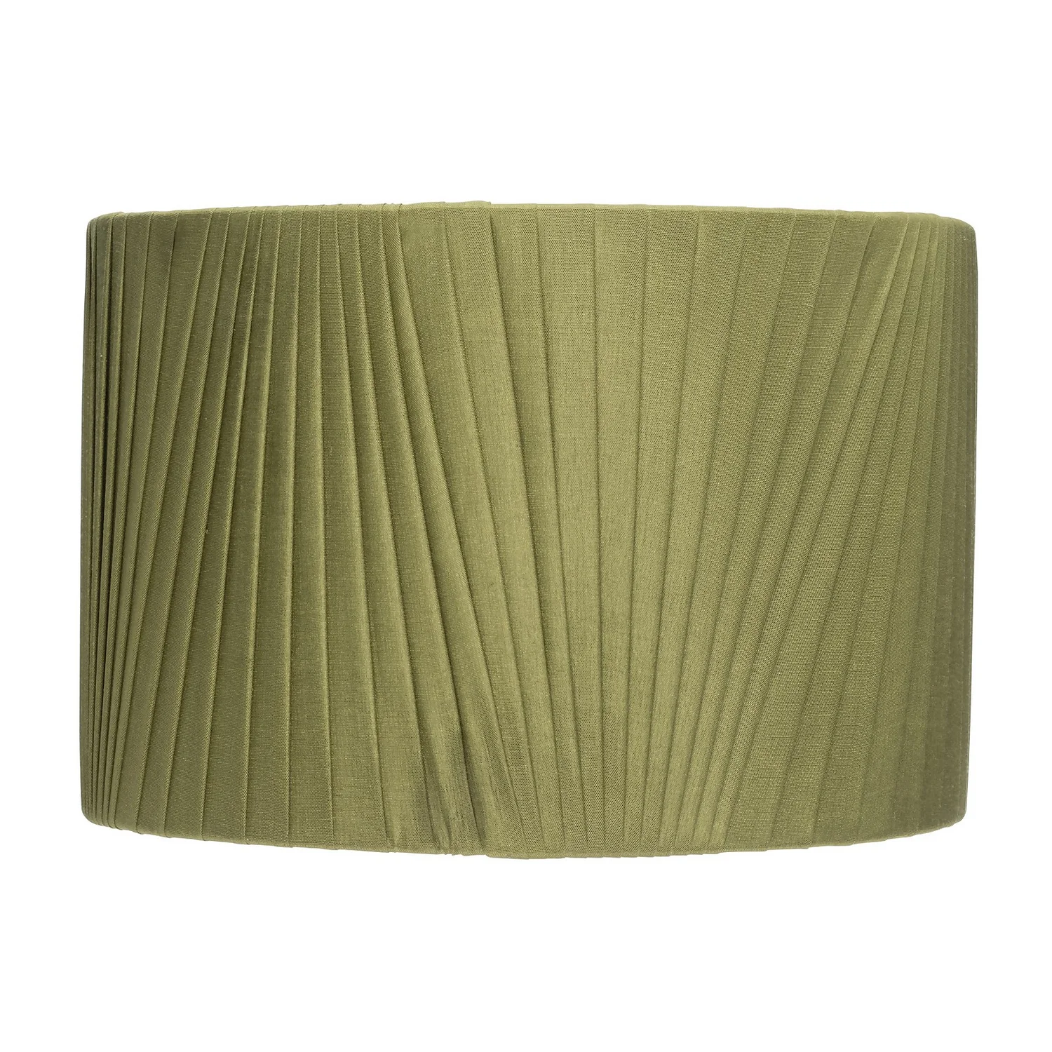 Raye Olive Drum Pleated Silk Shade - 30cm 2 Raye Olive Drum Pleated Silk Shade - 30cm - Image 2