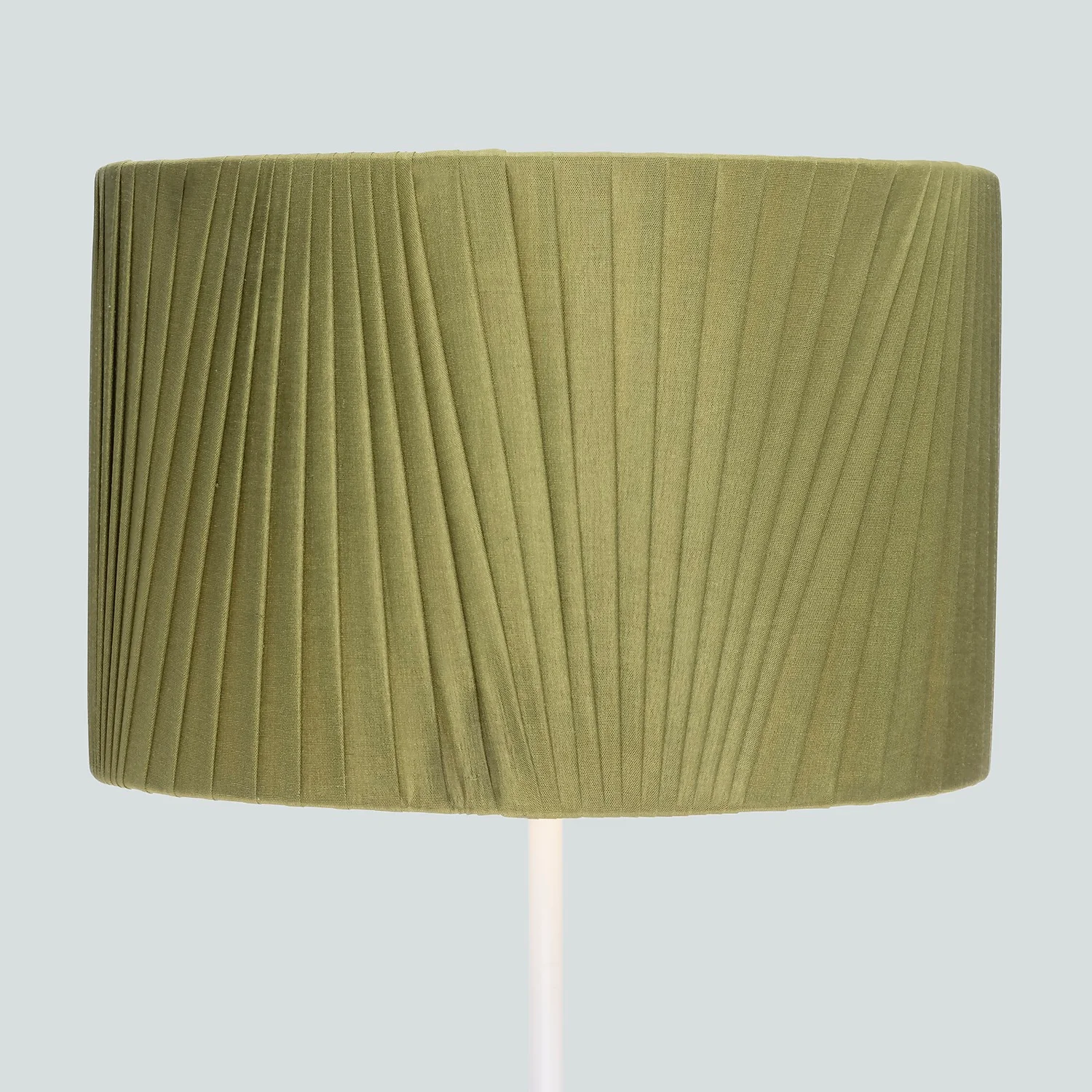 Raye Olive Drum Pleated Silk Shade - 30cm 3 Raye Olive Drum Pleated Silk Shade - 30cm - Image 3