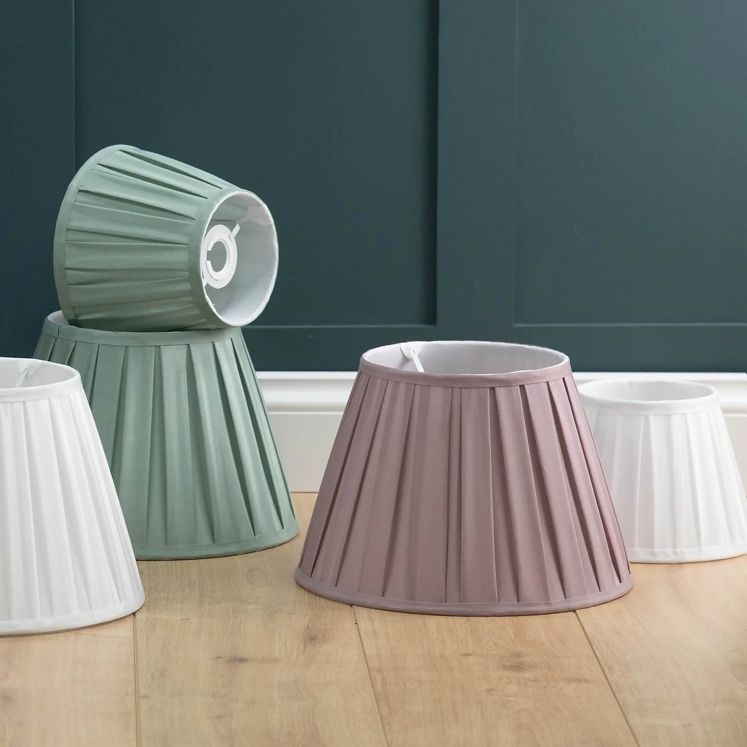 Raye Duck Egg Pleated Taper Silk Shade - 30cm 7 Raye Duck Egg Pleated Taper Silk Shade - 30cm - Image 7