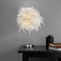 Hattie Feather Table Lamp - White -None || EGLO || Energizer Sales 13157965 1924945695486795