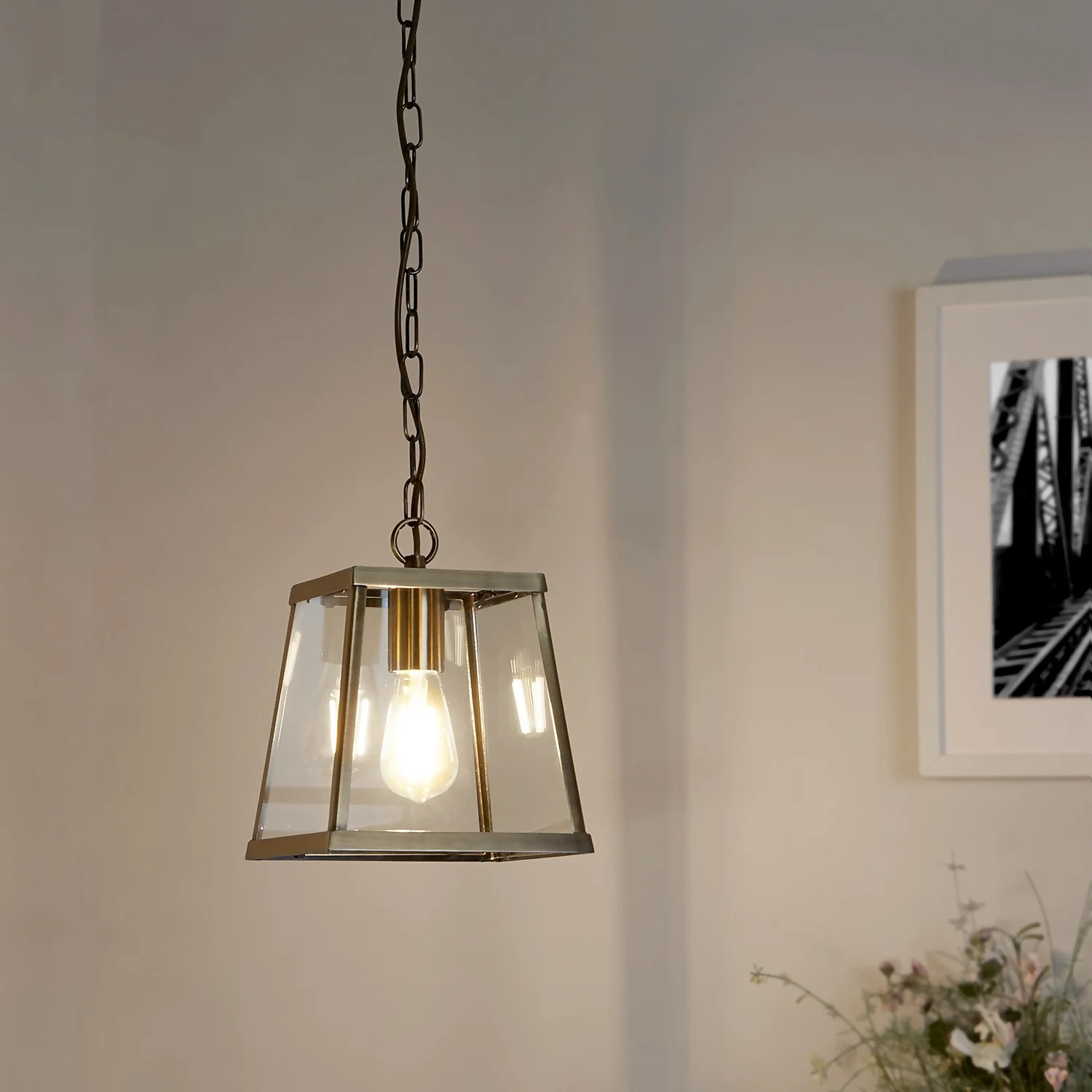 Bellevue 1 Light Industrial Pendant - Brass 1 Bellevue 1 Light Industrial Pendant - Brass