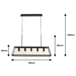 Bellevue 5 Light Industrial Pendant - Black 15 Bellevue 5 Light Industrial Pendant - Black -None || EGLO || Energizer Sales 13157971 8975009385339690