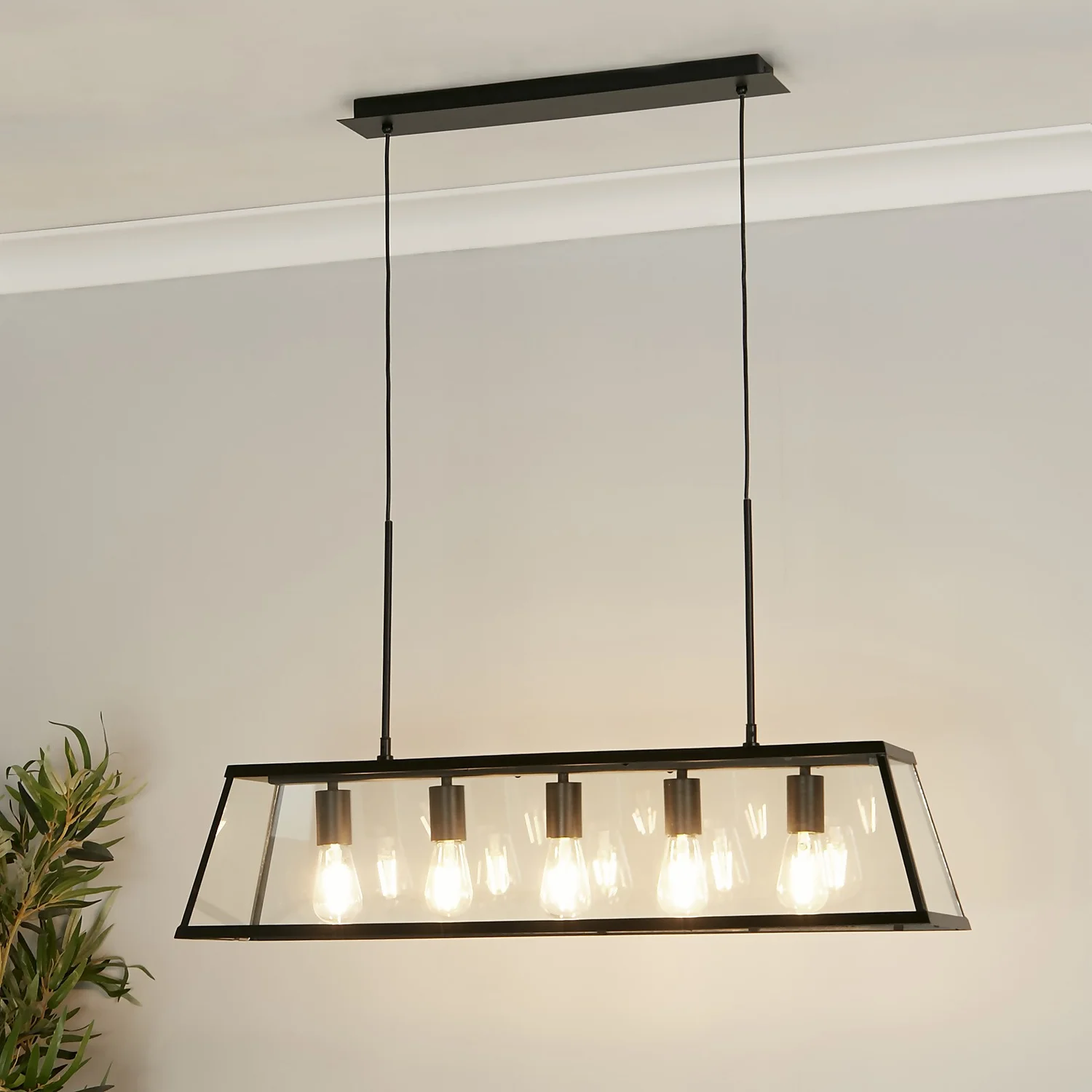 Bellevue 5 Light Industrial Pendant - Black 1 Bellevue 5 Light Industrial Pendant - Black