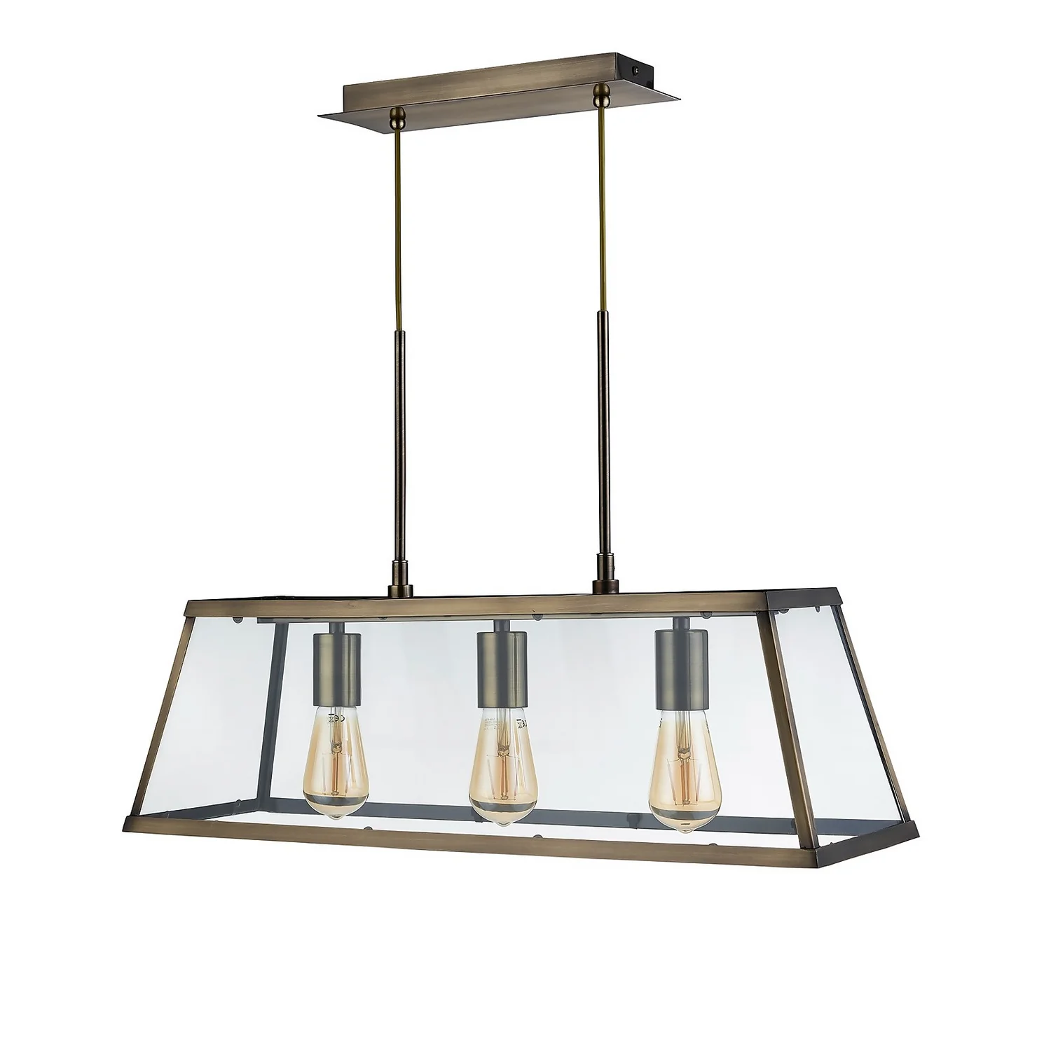 Bellevue 3 Light Industrial Pendant - Brass 3 Bellevue 3 Light Industrial Pendant - Brass - Image 3