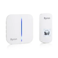 None Touch-Free Portable Doorbell Set With Wave Sensor On Doorpush - White