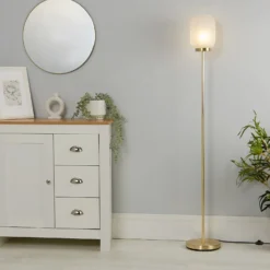 Pearl Frosted Floor Lamp - White