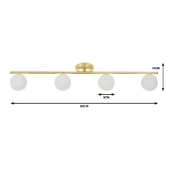 Orb 4 Lamp Spotlight Bar - Brass & Opal -None || EGLO || Energizer Sales 13208303 1574909895071194
