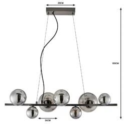 Orb II 7 Light Diner Pendant - Black Chrome Smoke -None || EGLO || Energizer Sales 13208306 1534909895072433