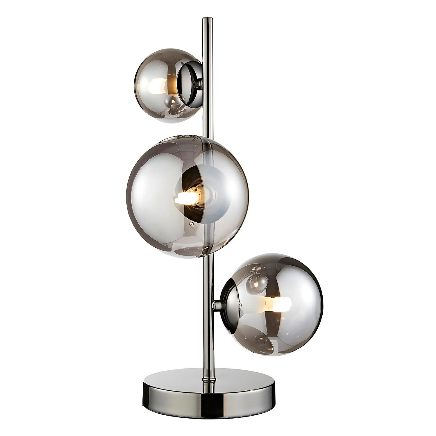 Orb II 3 Light Table Lamp - Black Chrome Smoke 2 Orb II 3 Light Table Lamp - Black Chrome Smoke - Image 2