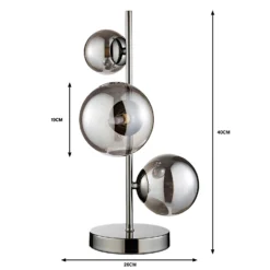 Orb II 3 Light Table Lamp - Black Chrome Smoke 10 Orb II 3 Light Table Lamp - Black Chrome Smoke -None || EGLO || Energizer Sales 13208307 9934909895121621