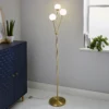 Orb 3 Light Floor Lamp - Brass & Opal