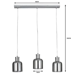 Jinx 3 Light Diner Pendant - Smoked Glass 7 Jinx 3 Light Diner Pendant - Smoked Glass -None || EGLO || Energizer Sales 13208311 1304909895171943