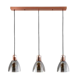 Decan 3 Light Diner Pendant - Smoke & Copper -None || EGLO || Energizer Sales 13208313 8374896913229703