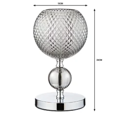 Safi Glass Table Lamp - Chrome Smoke -None || EGLO || Energizer Sales 13208315 1104909895139363