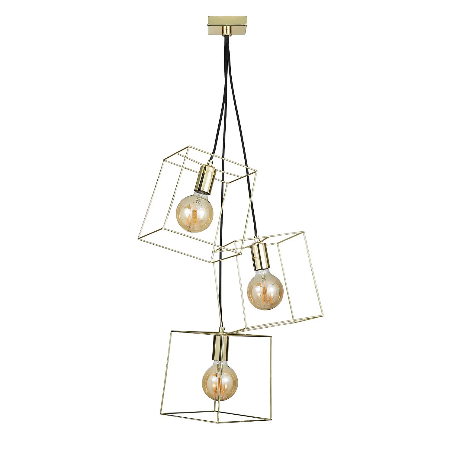 Edge 3 Light Cluster Pendant - Polished Brass 3 Edge 3 Light Cluster Pendant - Polished Brass - Image 3