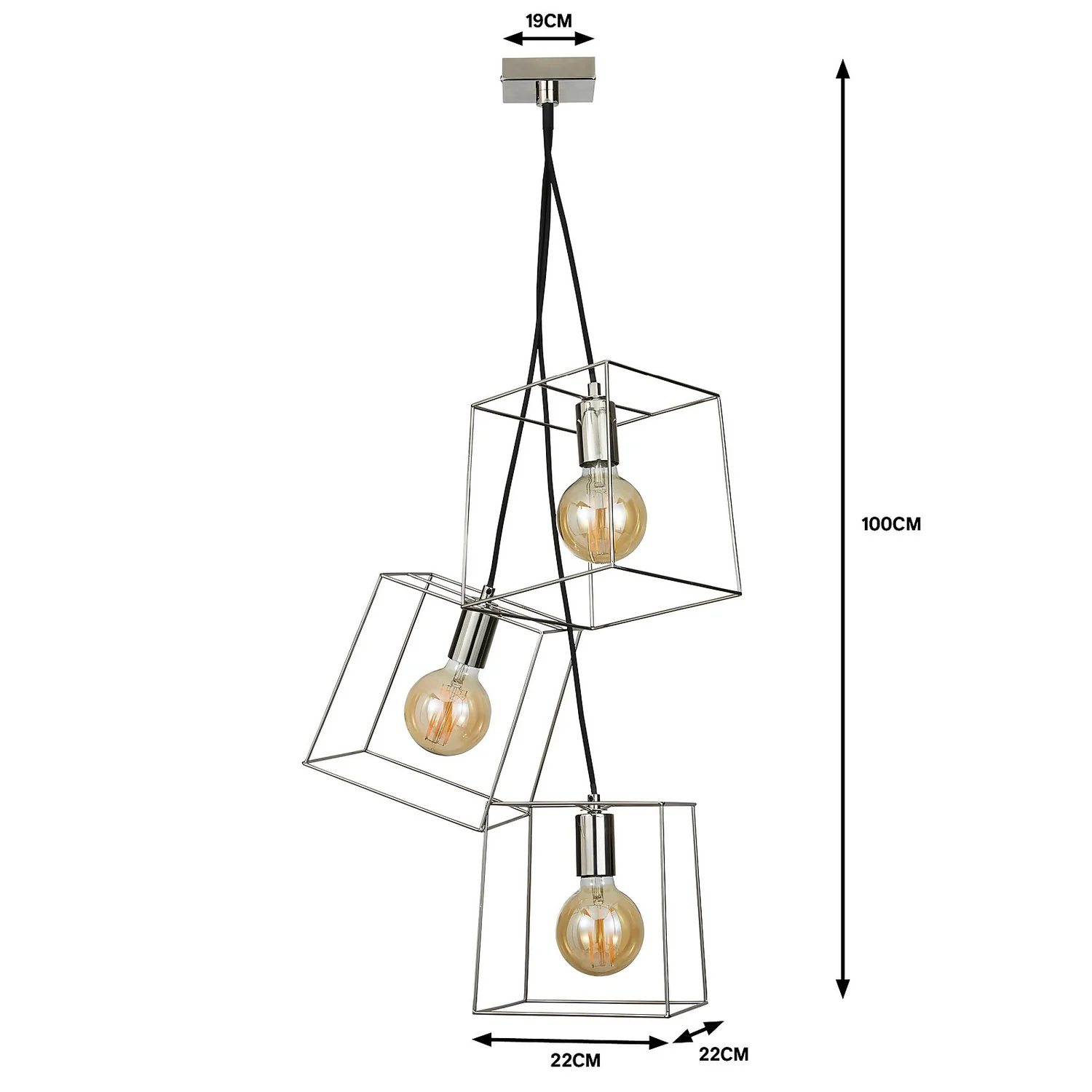Edge 3 Light Cluster Pendant - Polished Brass 5 Edge 3 Light Cluster Pendant - Polished Brass - Image 5