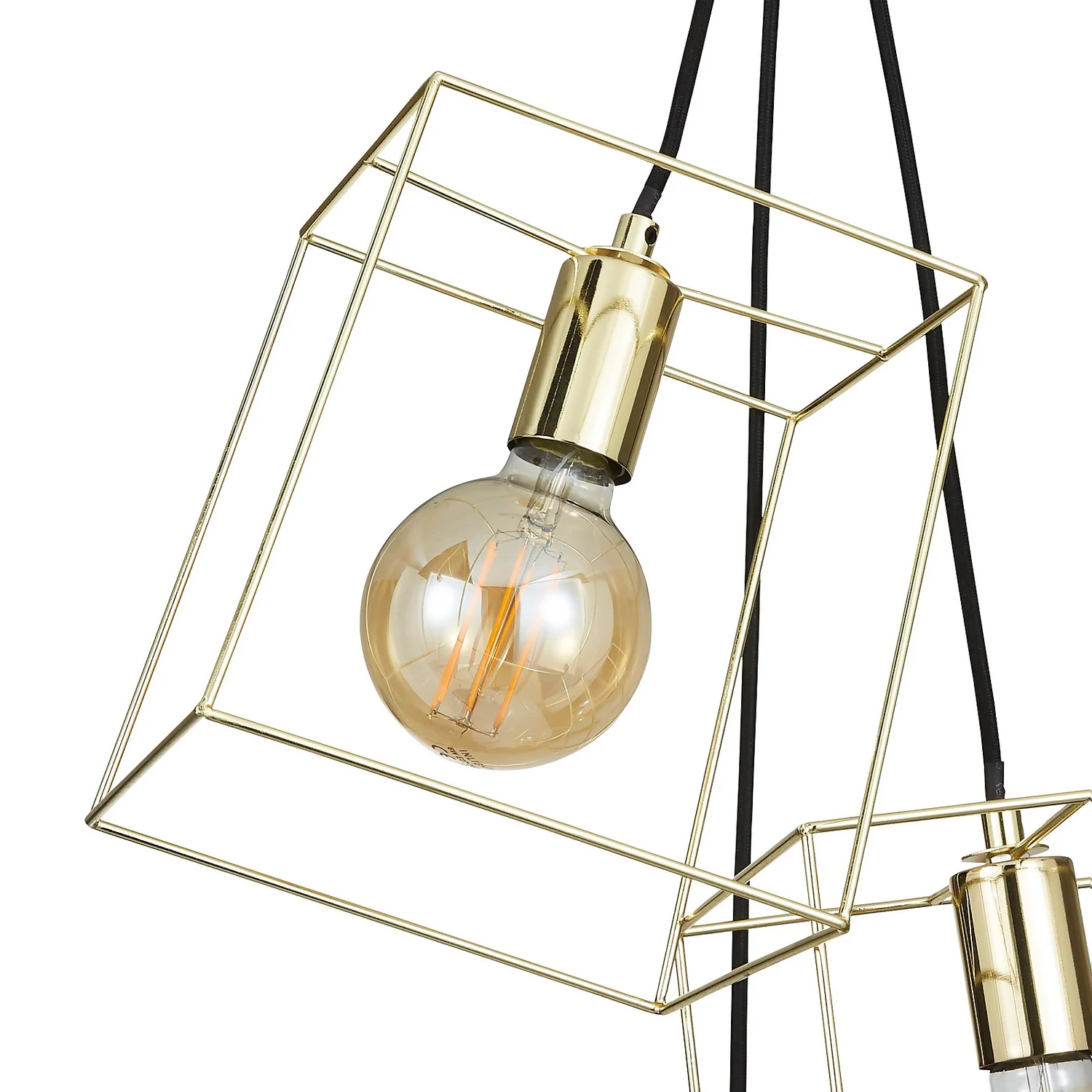 Edge 3 Light Cluster Pendant - Polished Brass 4 Edge 3 Light Cluster Pendant - Polished Brass - Image 4